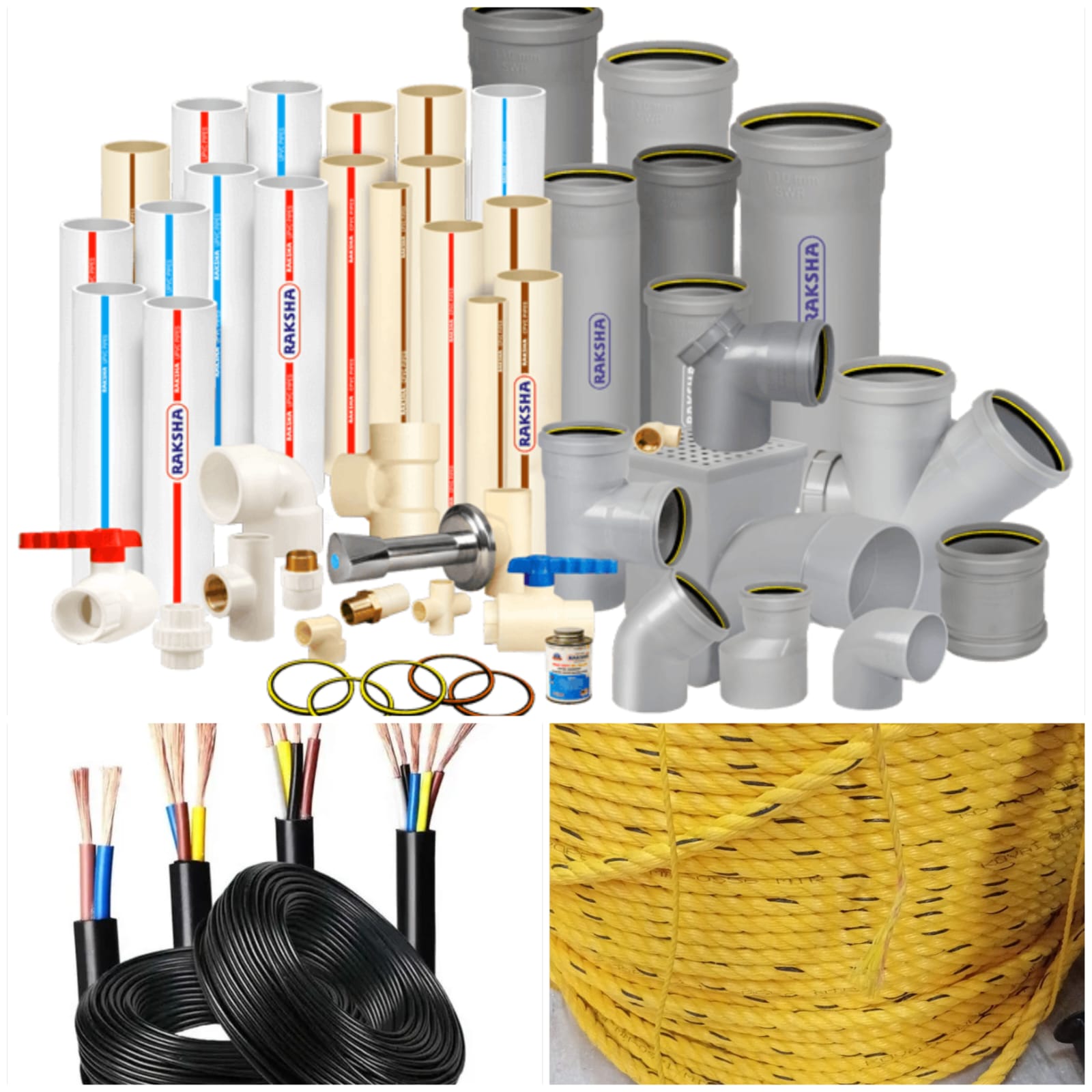 Pipes, cables, ropes, and other support equipment